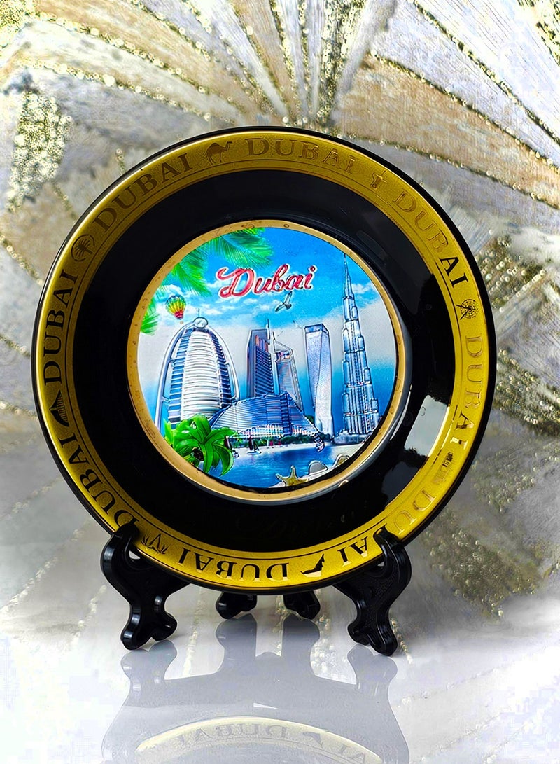 سوق الهدايا التذكارية طبق سيراميك مزخرف من سوق الهدايا التذكارية مطلي بالذهب 11 سم 04 - Image 1