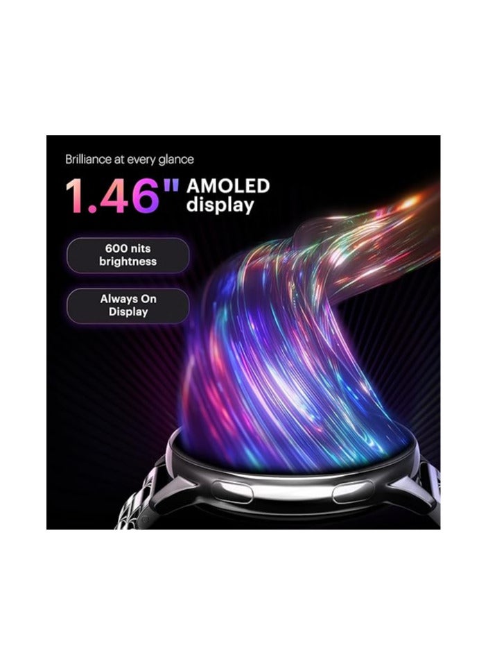 Noise Vortex Plus 1.46 AMOLED Display, AoD BT Calling, Sleek Metal Finish, 7 Days Battery Life, All New OS and with 100+ Watch Faces & Health Suite (Elite Black) - Image 2