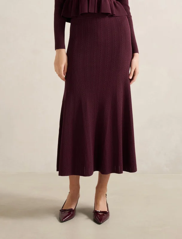 Forever New Lilia Godet Knit Midi Skirt