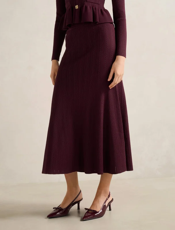 Forever New Lilia Godet Knit Midi Skirt