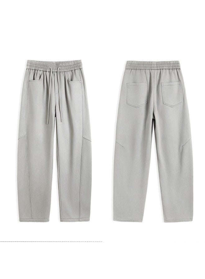 Fapai Winter Fashion Wide-leg Casual Pants Loose Fit Denim-like Trendy Straight-leg Curved Knife Pants - Image 3