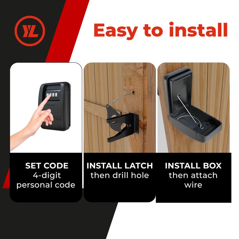 Yardlock Gate Lock XLB â€“ Secure Keyless Fence Lock and Latch with 2-Way Access â€“ Strong Durable System for Theft Prevention and Home Security, Easy Installation on Wood or Vinyl Gates/Fences - Image 4