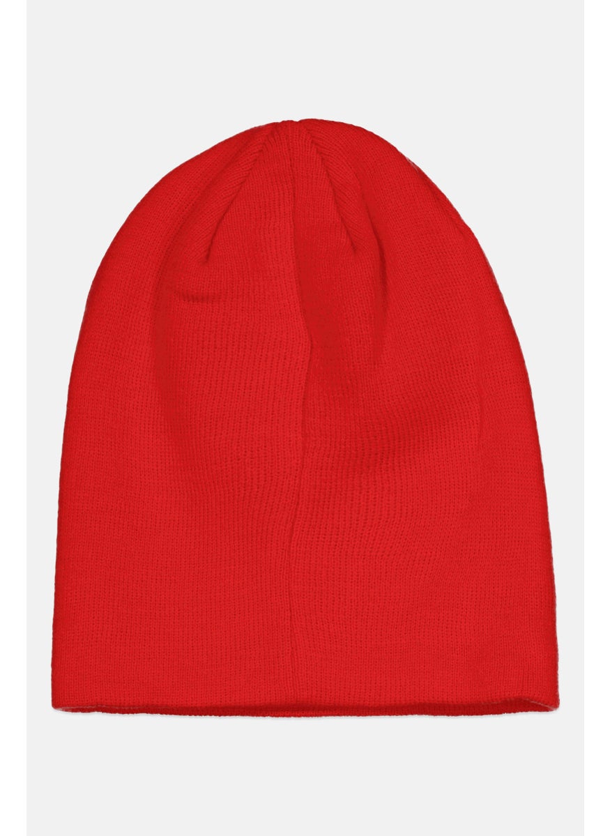 Spyder - Men Brand Logo Knitted Beanie, Red - Image 1