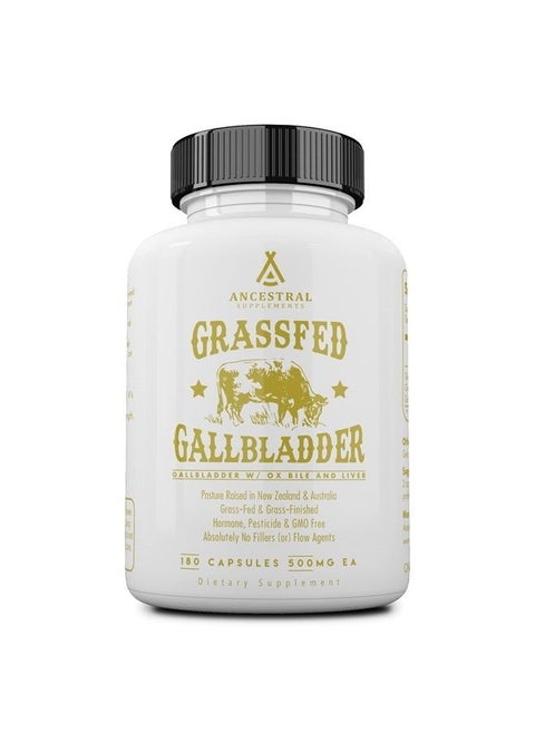 Grass Fed Beef Gallbladder Supplements with Ox Bile and Liver, 1000mg, Liver and Gallbladder Support Complex Promotes Gallbladder & Digestive Health and Bile Flow, 180 Capsules