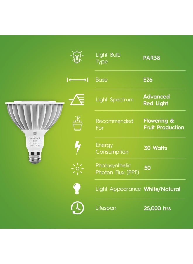 Grow Led Light Bulb For Plants Flowers And Fruiting With Advanced Red Light Spectrum Par38 Outdoor Floodlight 1 Pack