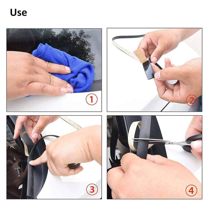 Thlevel 16ft/5M Windshield Seal Weather Stripping Rubber Sealing Strip Trim Cover Car Windshield Weather Seal for Car Front Rear Windshield, Sunroof, Sliding Doors/ Windows, Closet Doors - Image 3