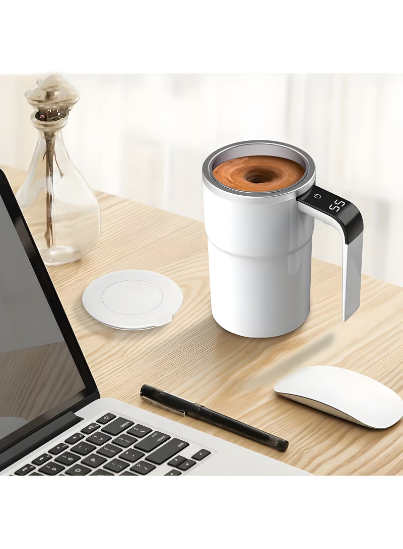Warme Self Stirring Mug 380ML Auto Magnetic Coffee Mug with LED Display Temperature Rechargeable Automatic Stirring Mug Self Mixing Cup with Lid Suitable for Coffee Protein Coffee Tea Hot Chocolate - Image 2