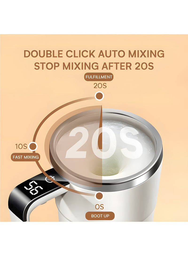 Warme Self Stirring Mug 380ML Auto Magnetic Coffee Mug with LED Display Temperature Rechargeable Automatic Stirring Mug Self Mixing Cup with Lid Suitable for Coffee Protein Coffee Tea Hot Chocolate - Image 5