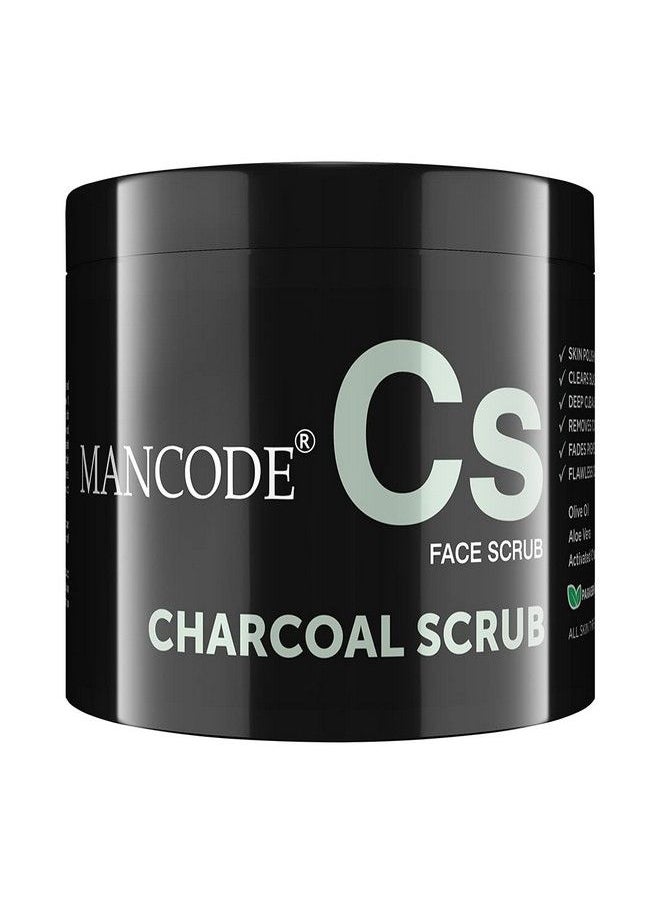 MANCODE - Man Code Charcoal Scrub For Men Deep Cleansing Gentle Exfoliator Fresh Refreshing Detoxifying Skin Activated Bamboo Charcoal Extract 100 Gm (Pack Of 1) - Image 1