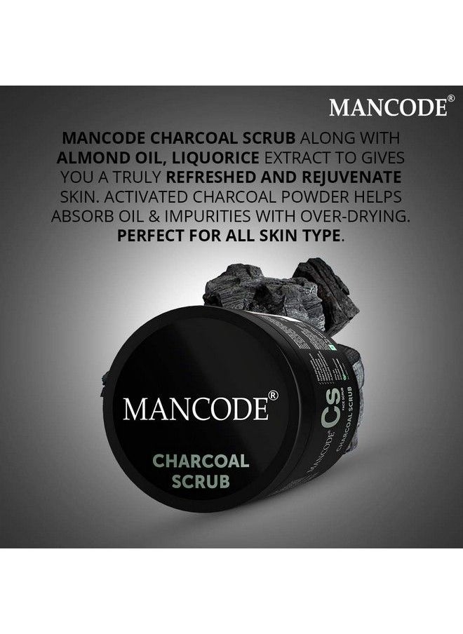 MANCODE - Man Code Charcoal Scrub For Men Deep Cleansing Gentle Exfoliator Fresh Refreshing Detoxifying Skin Activated Bamboo Charcoal Extract 100 Gm (Pack Of 1) - Image 1