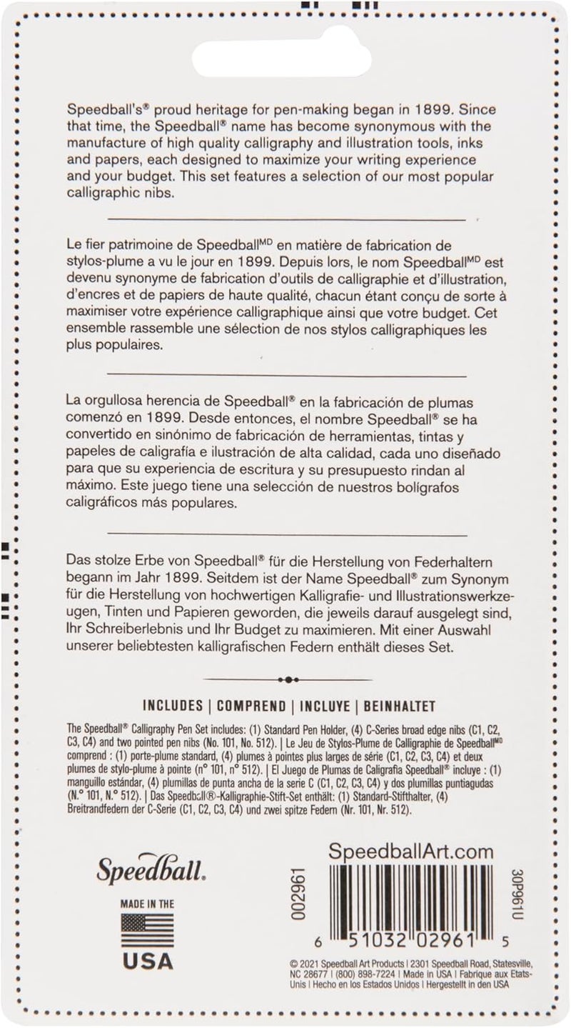 Speedball Calligraphy Pen Set - 1 Penholder with 4 Nibs and 2 Pen Tips for Beginners - Image 2