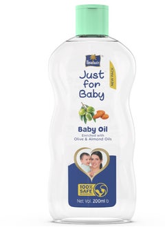 Baby Oil for Moisturize and Soft Skin | Enriched with Almond Milk and Olive Oil | 100% Natural Moisturisers | Paraben and Color Free - 200ml