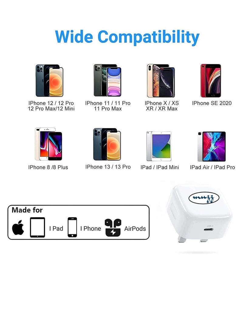 BGM iPhone Charger Fast PD20W USB C Wall Charger Fast Charging Type-C USB Charger Plug Universal Travel Adapter Type C Wall Plug Compatible for iPad Pro,iPad mini, iPhone 13 Pro/13 Pro Max - Image 4