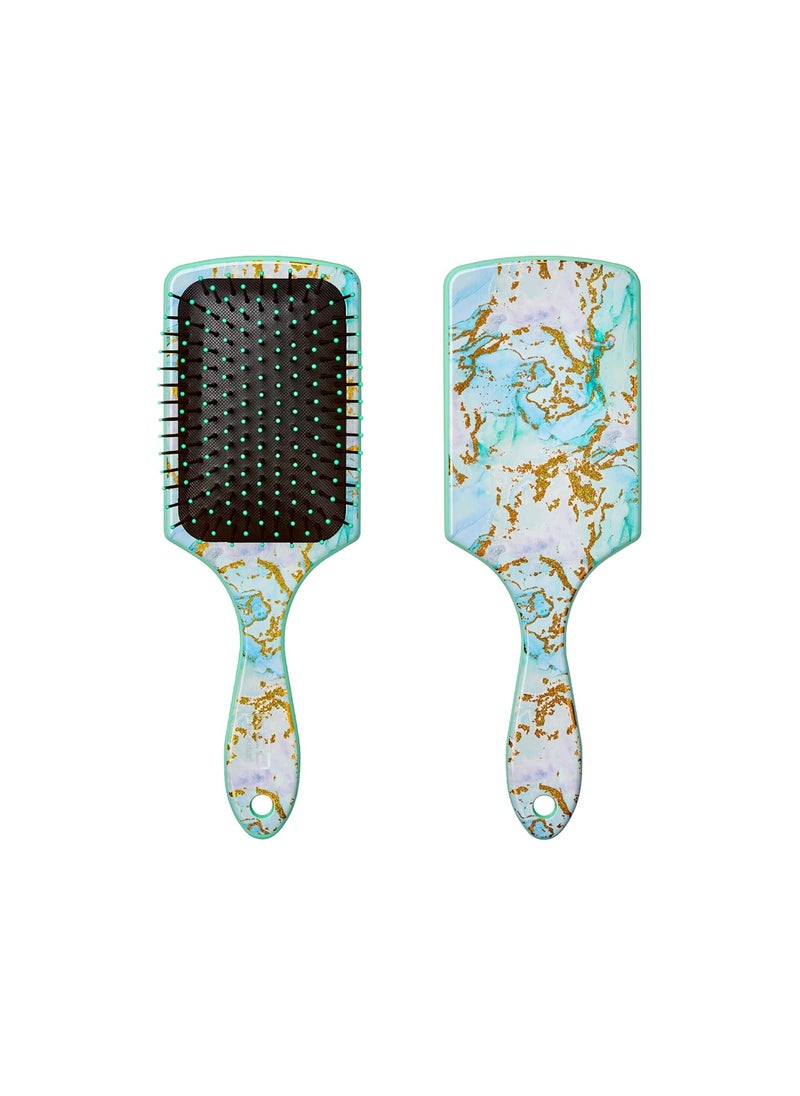 Red by Kiss Red by Kiss Designed Brush Easy Hair Detangling  Styling Scalp Massage  Smoothing Hairbrush Comfortable Cushion Pad Wet Dry Hair Square Aqua Marble 