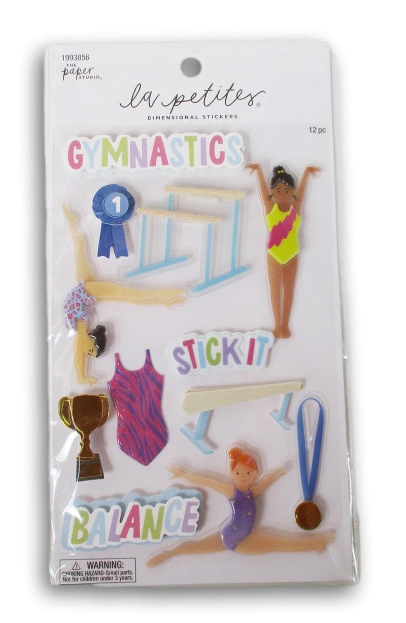 3D Gymnastics Stickers for Journaling Scrapbooking Cardmaking Arts Crafts 12 Pieces