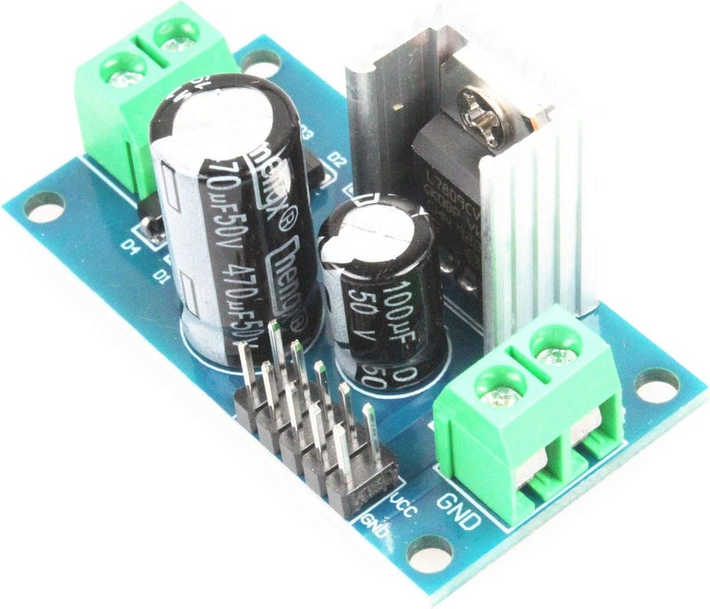 وحدة تنظيم الطاقة ثلاثية الأطراف LM7805 5V LM7812 12V وحدة تنظيم 3A مقوم مرشح محول طاقة (عبوة من 2) (DC 05V) أخضر - Image 4
