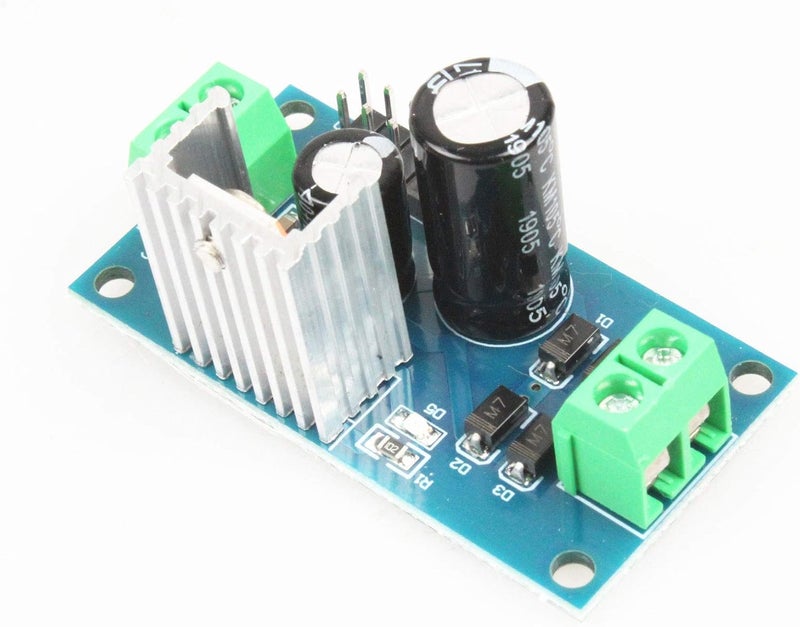 وحدة تنظيم الطاقة ثلاثية الأطراف LM7805 5V LM7812 12V وحدة تنظيم 3A مقوم مرشح محول طاقة (عبوة من 2) (DC 05V) أخضر - Image 5