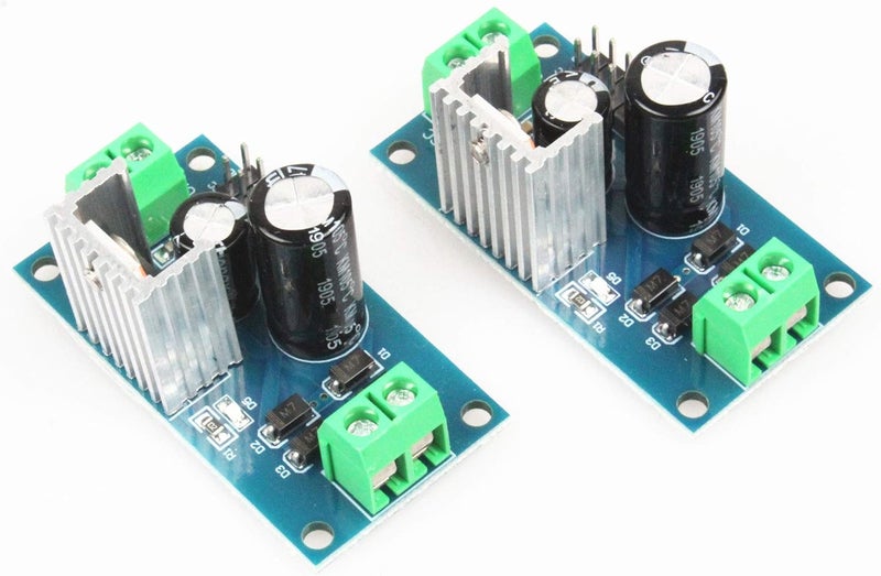 وحدة تنظيم الطاقة ثلاثية الأطراف LM7805 5V LM7812 12V وحدة تنظيم 3A مقوم مرشح محول طاقة (عبوة من 2) (DC 05V) أخضر - Image 2