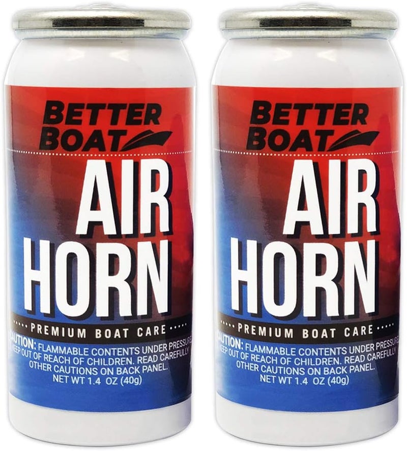 Better Boat Marine Safety Air Horn Refills, Very Loud Handheld Fog Horn, Mini Compressed Can 1.4oz for Boating and Walking Safety 1.4oz Refills - Image 1
