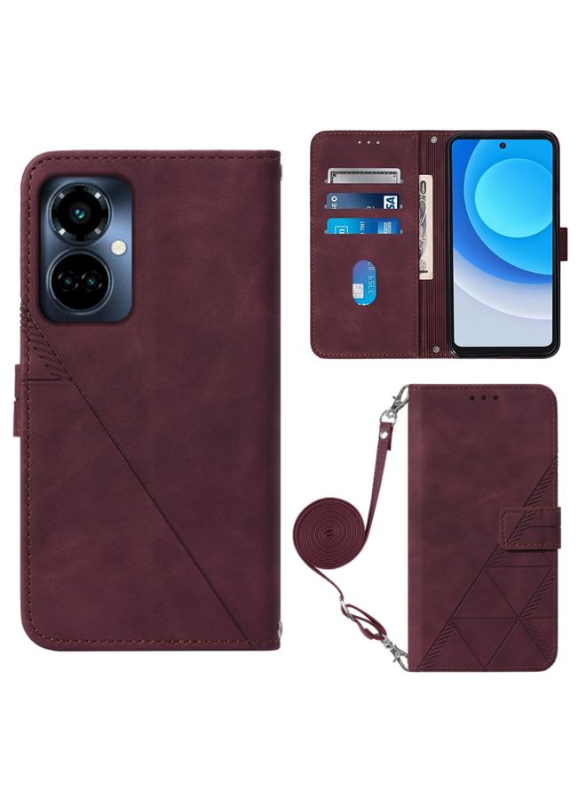 erorex Case For Tecno Camon 19 Pro 5G Crossbody 3D Embossed Flip Leather Phone Case - Image 1