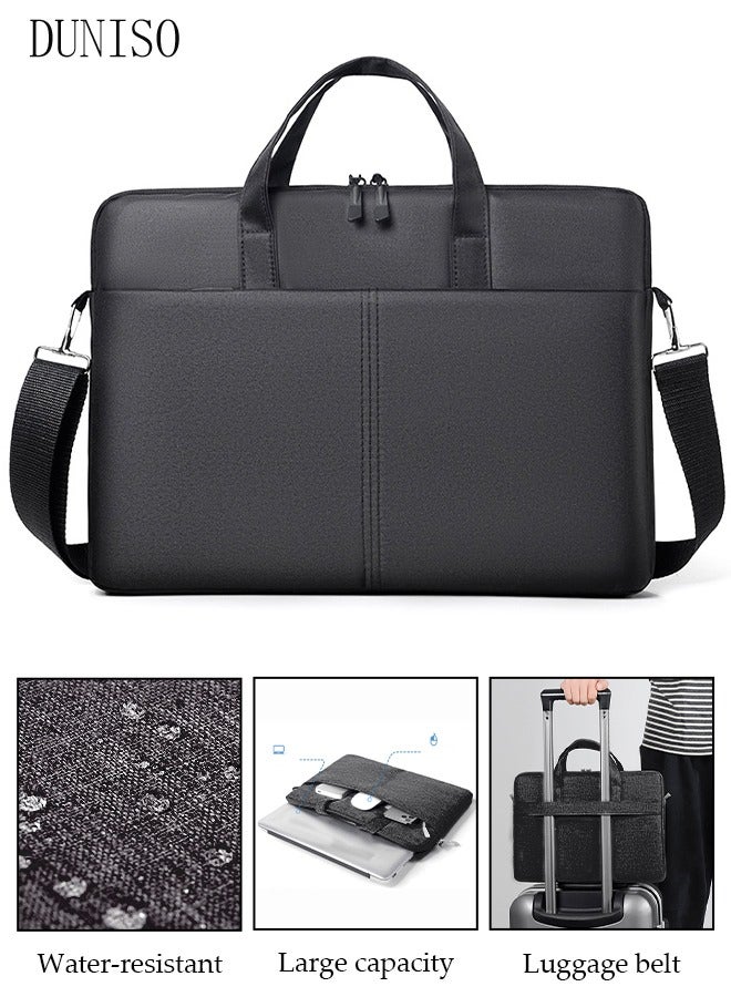 DUNISO Laptop Bag with Multi Compartment Lightweight Laptop Hand Bag Crossbody Bag Travel Business Briefcase Water-Resistant Dust-proof Shoulder Messenger Bag for Men and Women Work Office  - Image 1