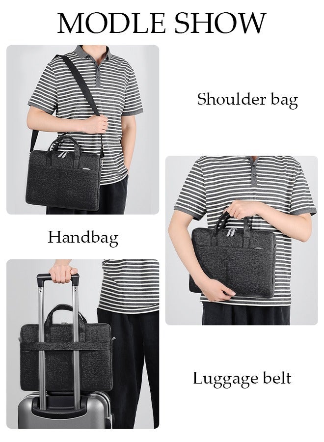 DUNISO Laptop Bag with Multi Compartment Lightweight Laptop Hand Bag Crossbody Bag Travel Business Briefcase Water-Resistant Dust-proof Shoulder Messenger Bag for Men and Women Work Office  - Image 2