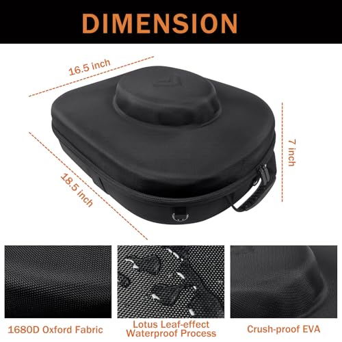 Foeran Travel Hat Case For Cowboy Panama & Fedora Hat, Waterproof & Crush Proof Cowboy Hat Box Wide-brimmed Hats Storage Holder Hat Carrier - Large, Black - Image 2