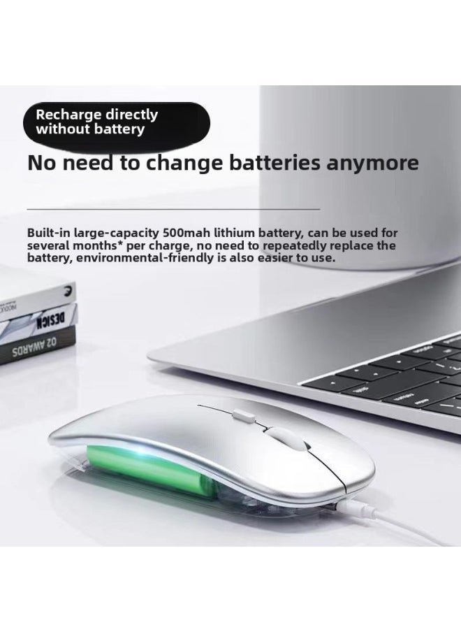 Wireless Mouse Charging Silent Bluetooth Dual-Mode Home Office Laptop Desktop Unlimited Mouse Silent-Specification:【store Manager Recommendation】 Magic Black-frosted 【2.4g Wireless Battery Display Upgraded Version】 - Image 5