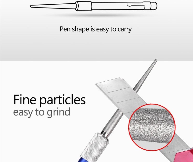 Tbest Diamond Whetstone Whetstone Sharpening Stone Diamond Sharpener Pen Stick Portable Bag Diamond Knife Sharpener Multi-Purpose Sharpening Stone Retractable Pen Art Pencil Sharpener Tool for Jag - Image 2