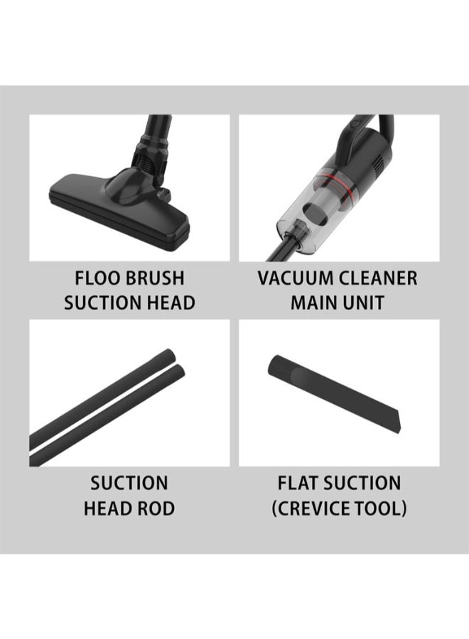 Saachi Stick Vacuum Cleaner NL-VC-1113-BK, 400W Strong Suction ≥13kPa, HEPA Filter, 0.5L Dust Cup, Lightweight Corded Vacuum, Low Noise - Image 3