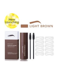 ibcccndc Eyebrow Stamp Stencil Kit Long Lasting & Waterproof ​Eyebrow Stamp and Shaping Kit for Perfect Brow with 10 Reusable Eyebrow Stencil and 2 Spiral Eyebrow Brushes No.02 Light Brown  - Image 1