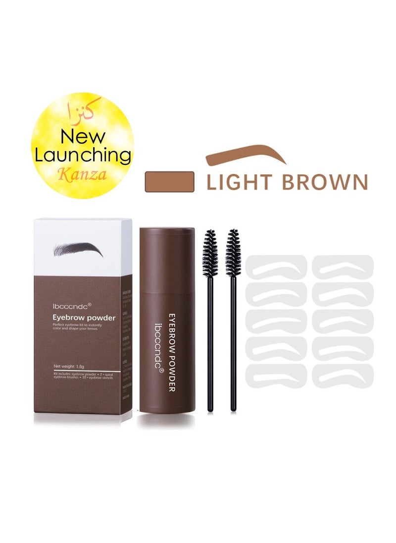 ibcccndc - Eyebrow Stamp Stencil Kit Long Lasting & Waterproof ​Eyebrow Stamp and Shaping Kit for Perfect Brow with 10 Reusable Eyebrow Stencil and 2 Spiral Eyebrow Brushes No.02 Light Brown - Image 1