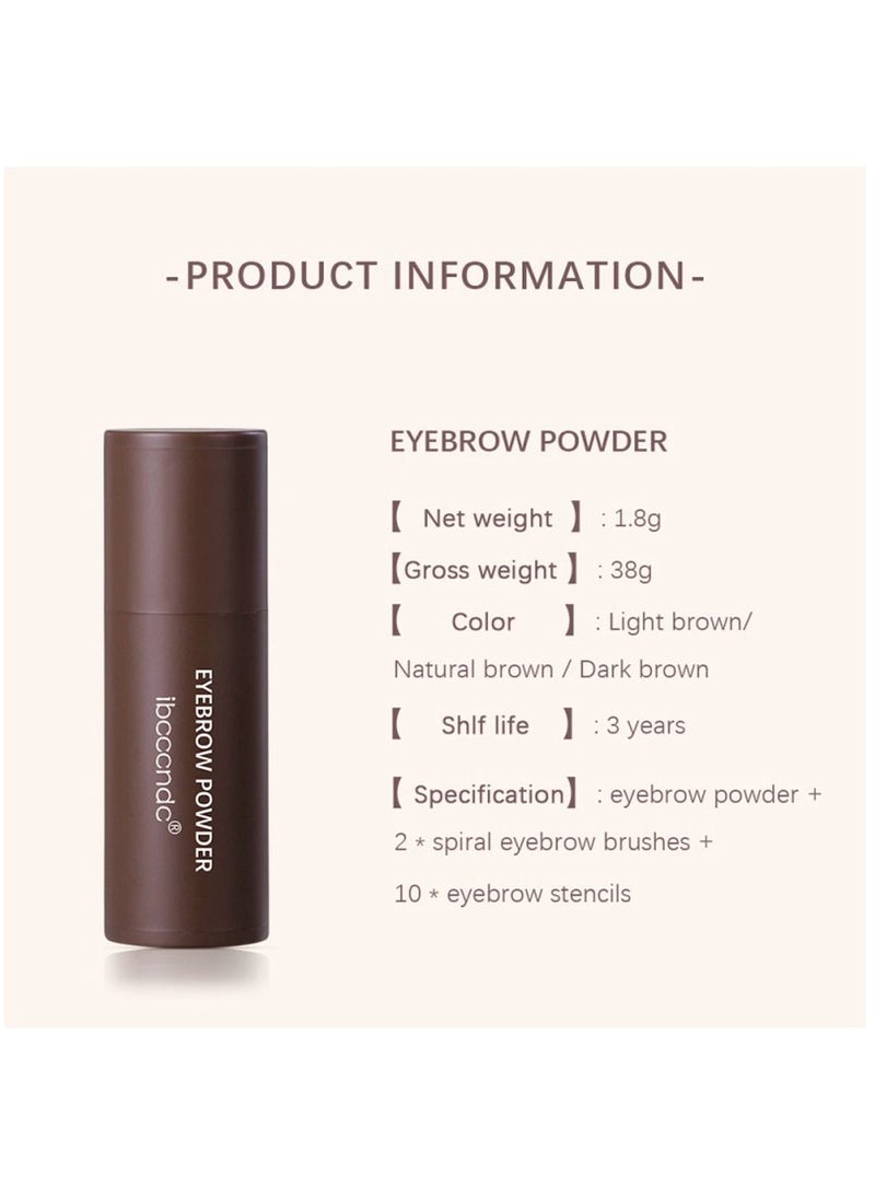 ibcccndc - Eyebrow Stamp Stencil Kit Long Lasting & Waterproof ​Eyebrow Stamp and Shaping Kit for Perfect Brow with 10 Reusable Eyebrow Stencil and 2 Spiral Eyebrow Brushes No.02 Light Brown - Image 1