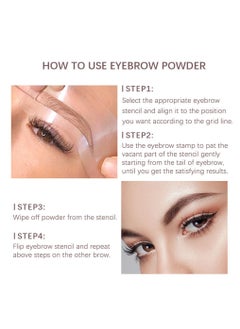 ibcccndc Eyebrow Stamp Stencil Kit Long Lasting & Waterproof ​Eyebrow Stamp and Shaping Kit for Perfect Brow with 10 Reusable Eyebrow Stencil and 2 Spiral Eyebrow Brushes No.02 Light Brown  - Image 5