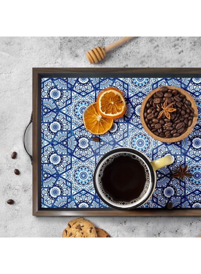 Paper Plane Design Wooden Serving Tray for Serving, Table Decoration (12 x 18 inch, Large, Brown) (Moroccan) - Image 1