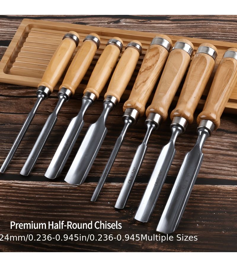 12mm Semi Circular Woodworking Chisel Half Round Carving Tool - Image 1