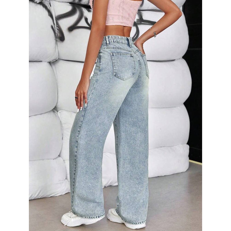 Unisex Classic Denim Jeans Loose Fit Daily Outdoor Wear - Image 5