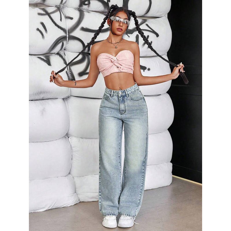 Unisex Classic Denim Jeans Loose Fit Daily Outdoor Wear - Image 4