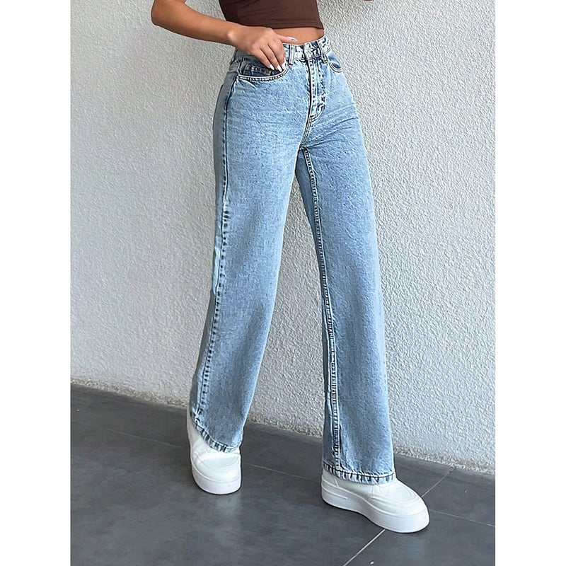 Unisex Classic Denim Jeans Loose Fit Daily Outdoor Wear - Image 1