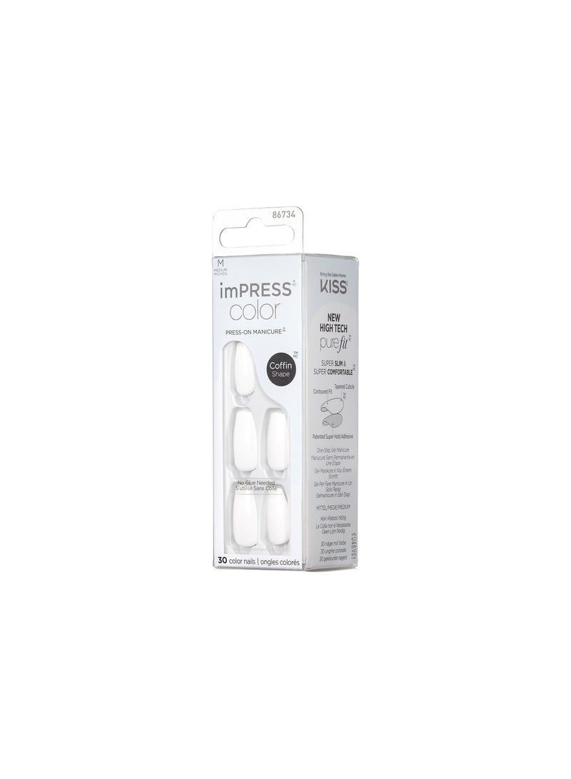 Kiss Impress Color Nails Medium Coffin- Frosting IMC501C - Image 2