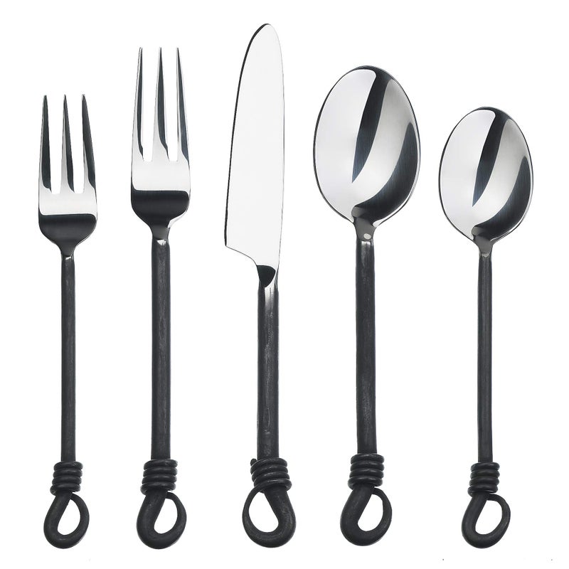 Gourmet Settings Twist and Shout 20Piece Stainless Steel Flatware Set Service for 4