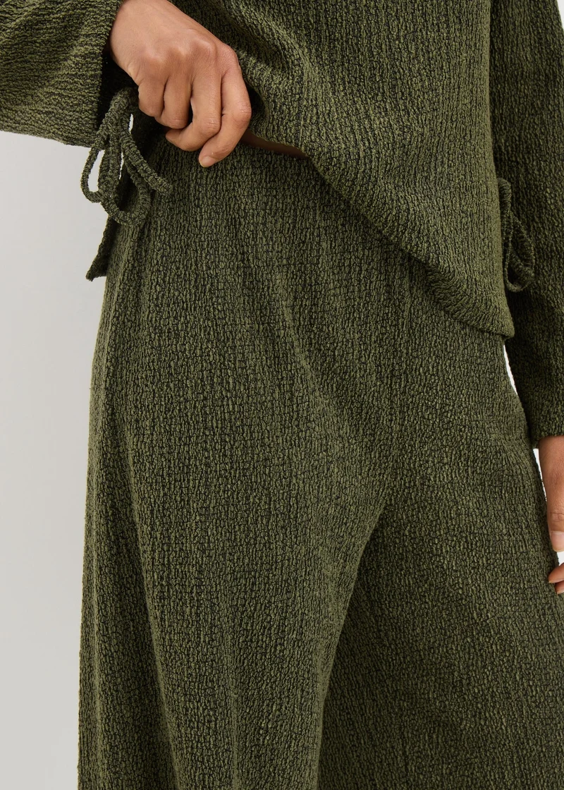 Matalan Khaki Hypertexture Wide Leg Trousers