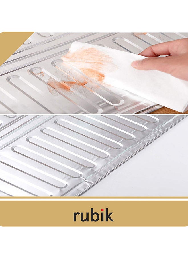 NIBEMINENT Aluminum Foil Gas Stove Oil Splatter Shield Silver 84 x32.50centimeter  - Image 3