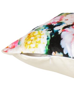 ريارا غطاء وسادة مخملي مزخرف بزهور، غطاء وسادة فاخر لغرفة النوم، عبوة من قطعتين (16 × 16 بوصة)  - Image 3