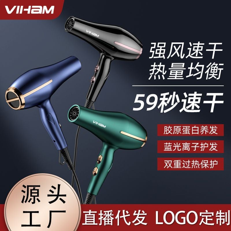 Factory wholesale hair salon home hair dryer high-power hair dryer cross-border blue ion hair care hair dryer generation hair - Image 2