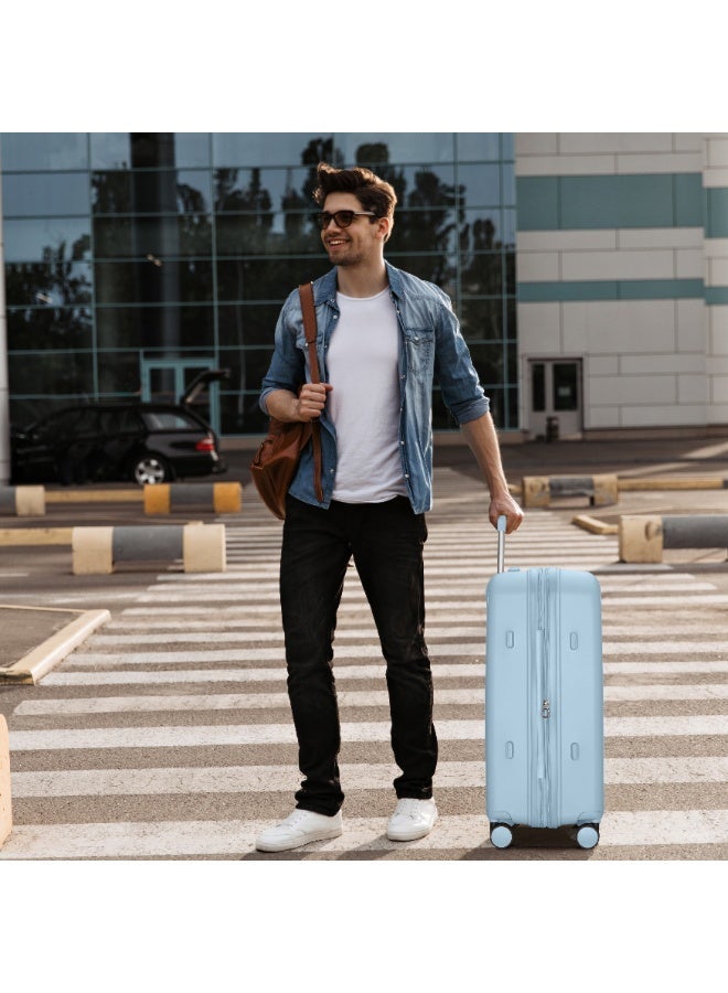 CABINPRO Unisex Expandable PP Fashion Trolley Luggage Set Lightweight Hard Shell Spinner luggage with 360° Degree 4 Twin Wheel and Double Zippers CP003- Blue - Image 3