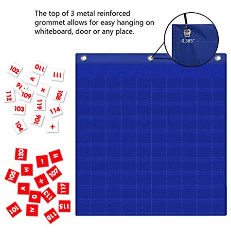 Eamay Hundreds Pocket Chart with 130 Number Cards, Number 1-100 Board Pocket Chart for Teacher Lessons in a Classroom or for Use at Home (100 Pockets) - Image 5