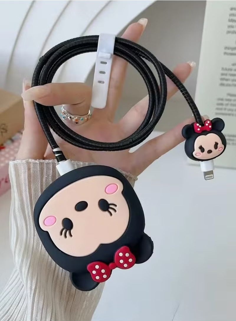 3D Cartoon Series Slim Charger Protector Compatible with iPhone 18W 20W Fast Charging Cable Protector Cover Data Cable Protector - Image 2