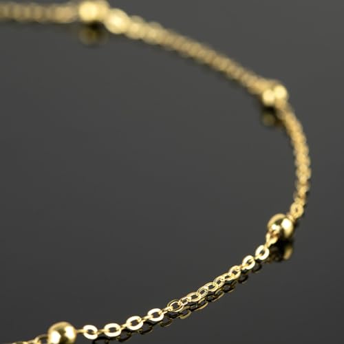 YOUBEIYEE 32.8 Feet Satellite Bead Chain for Jewelry Making 18K Gold Plated Brass Cross Chain Link Jewelry Chain Roll with Jump Rings and Lobster Clasps - Image 5