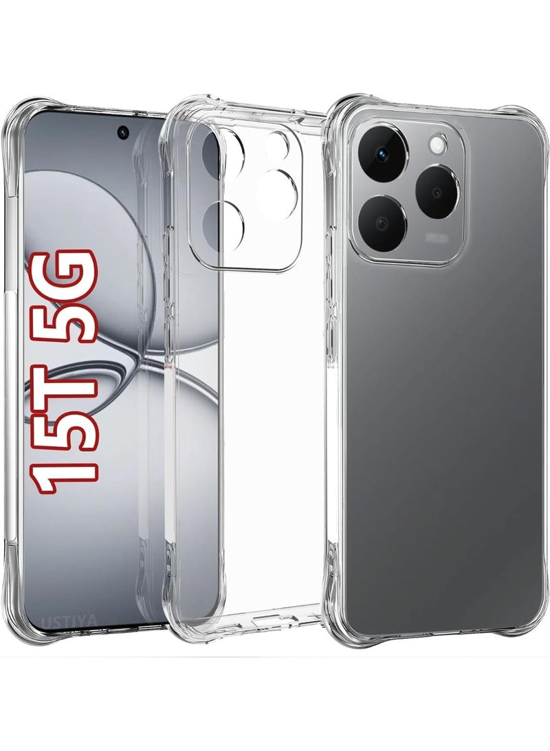 جراب شفاف لهاتف Realme 15T 5G، مصنوع من مادة TPU الناعمة والشفافة، مع غطاء خلفي واقٍ وكاميرا، مصمم خصيصًا لهاتف Realme 15T 5G. - Image 1